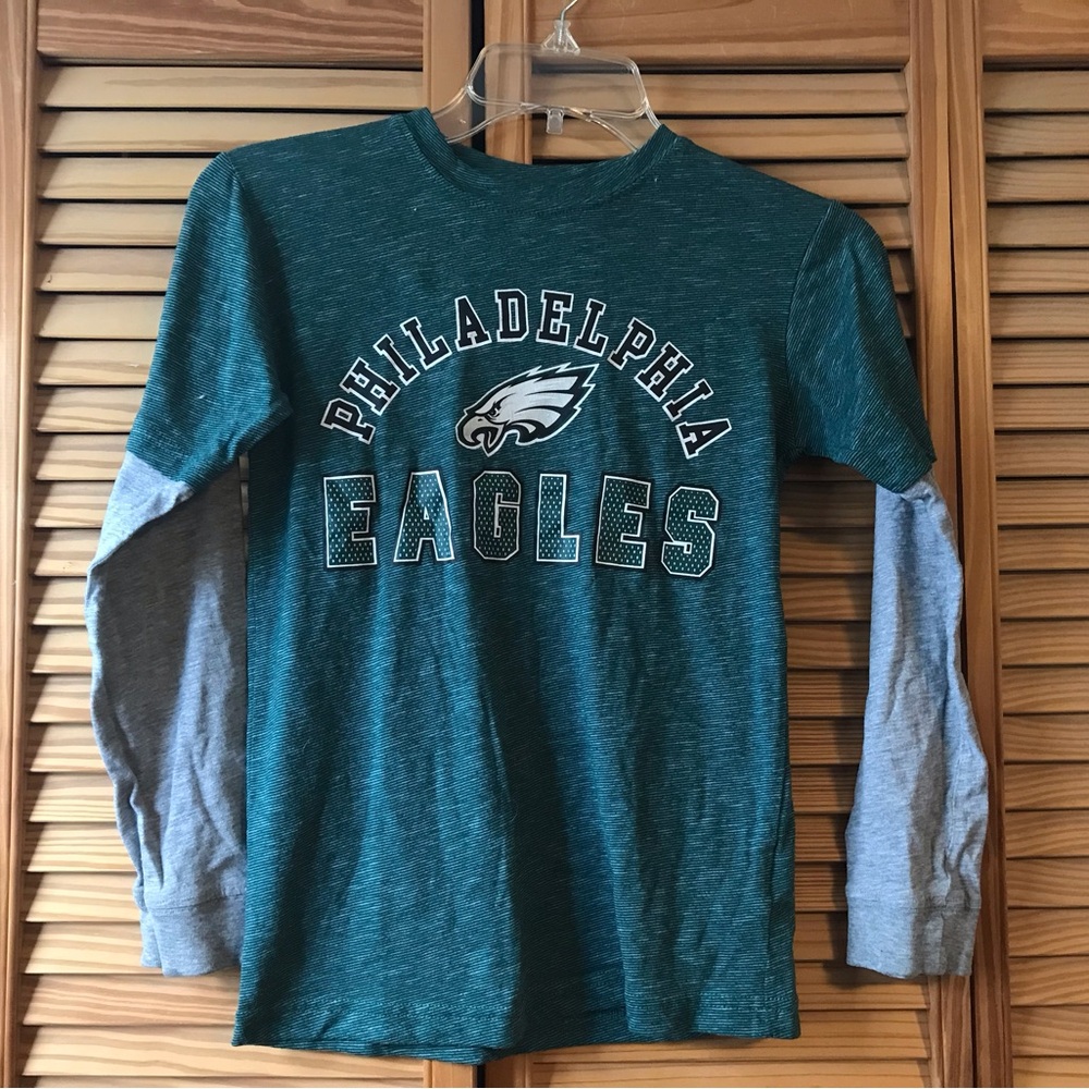 NFL Kids Long Sleeve Tee - Teal and Gray, No Flaws